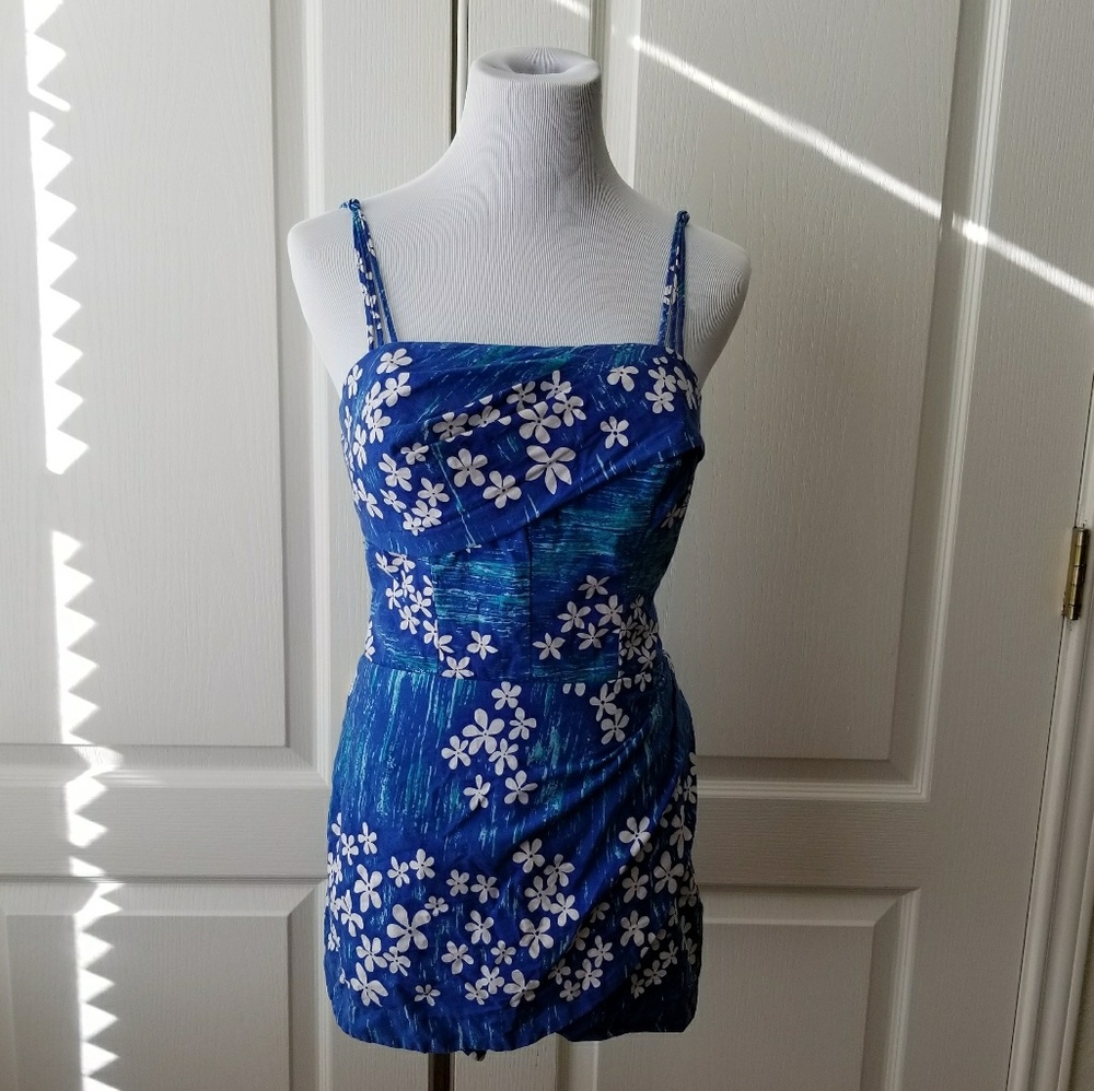 Vintage Alfred Shaheen Blue Hawaiian Playsuit